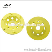 PCD cup wheel for epoxy, mastic, coating removal for concrete floors